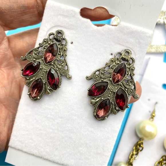 Pierced Earrings Fancy Bling Bundle of Three Pairs - Picture 2 of 5